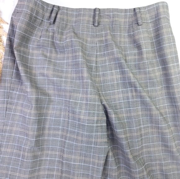 New Carlisle Grey Plaid Business Slacks Sz 14 - Picture 11 of 13